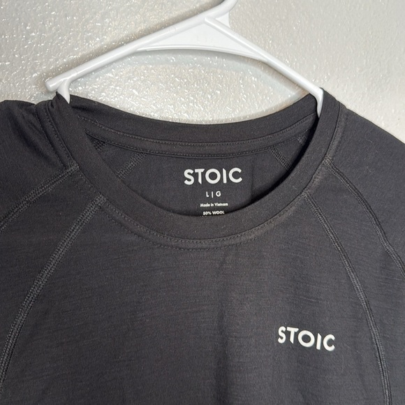 STOIC Men's Lightweight Black Crewneck Baselayer Top Large - Picture 3 of 6
